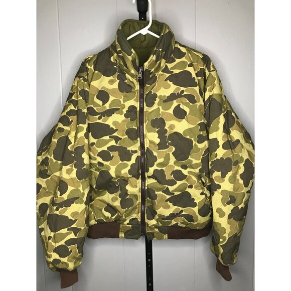Vtg Remington Mens Duck Camo Hunting Jacket Size XL USA Bomber Reversible Coat - Picture 1 of 5
